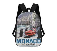 sinyumoney Monaco Grand Prix 1966 Mochila Ligera Para La Escuela, Mochila Escolar, Mochila Para La Universidad Para Niñas Y Adolescentes 17inch