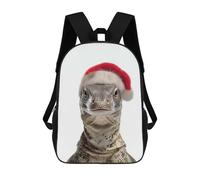 sinyumoney Monitor Lizard Wearing Santa Hat Mochila Escolar Infantil Estampada Para Adultos Y Niños, Mochila De Viaje Para El Día A Día 17inch