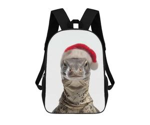 sinyumoney Monitor Lizard Wearing Santa Hat Mochila Escolar Infantil Estampada Para Adultos Y Niños, Mochila De Viaje Para El Día A Día 17inch