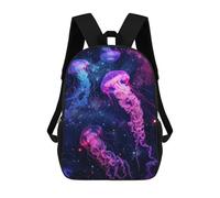sinyumoney Monkey Animal Neon 3D Impreso Niños Mochilas, Mochilas Escolares De Moda Para Niños, Mochilas De Viaje, Mochilas Escolares Para Niños, Estudiantes de Primaria, Jellyfish On Space, 17"