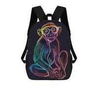 sinyumoney Monkey Animal Neon Mochila Escolar Infantil Impresa En 3D Para Niños, Mochilas De Viaje, Bolsas Para Libros, Mochila Escolar Infantil 17inch