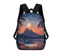 sinyumoney Monkey Family in Jungle - Mochila escolar grande resistente al agua para laptop, para adolescentes, niñas, niños, mujeres y hombres, Papeete Tahiti Paisaje nocturno, 17"