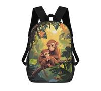 sinyumoney Monkey Family in Jungle Mochilas Infantiles Mochila Escolar Mochila Impresa En 3D Para Niños Mochilas De Viaje Bolsas Para Libros Mochila Escolar Para Niños 17inch