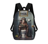 sinyumoney Monkey on The Toilet Mochila Escolar Infantil Impresa En 3D Para Niños, Mochilas De Viaje, Bolsas Para Libros, Mochila Escolar Infantil 17inch