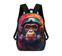 sinyumoney Monkey Pilot in Space Mochila Escolar Resistente Al Agua Para Ordenador Portátil: Perfecta Para Viajes, Trabajo Y Uso Diario 17inch