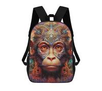 sinyumoney Monkey Portrait Mochilas Escolares Para Niños Y Niñas, Mochilas Deportivas Informales Para Primaria, Mochilas De Gran Capacidad Para Libros 17inch