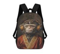 sinyumoney Monkey with Headphones Fashionable Mochila Escolar Resistente Al Agua, Mochila De Viaje, Bolsa Para Computadora - Perfecta Para Viajes, Trabajo Y Uso Diario 17inch