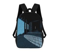 sinyumoney Monochromatic Japanese House by The Sea Mochila Infantil Para Niñas Y Niños, Mochila De Día, Escuela Primaria, Perfecta Para La Vuelta Al Cole O Educación Física, Regalos Y Viajes 17inch