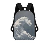 sinyumoney Monochromatic Ocean Wave Art Print Mochila Escolar Infantil Impresa En 3D, Mochila Informal De Moda Para Niños, Mochila De Viaje De Alta Capacidad Para Libros Para Niños 17inch