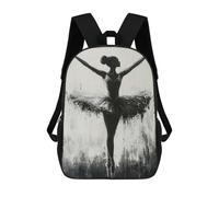 sinyumoney Monochrome Ballerina in Elegant Pose Mochila Infantil, Mochila Escolar Infantil, Mochilas Escolares Impresas En 3D Para Niños Y Estudiantes Adolescentes 17inch