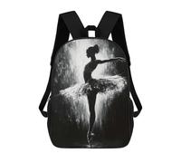 sinyumoney Monochrome Ballerina Painting Dance Wall Art Mochila Escolar Para Niñas Y Niños, Mochilas De Gran Capacidad, Mochilas Ligeras Para Niños Y Estudiantes 17inch