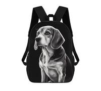 sinyumoney Monochrome Beagle Portrait Mochila Infantil De Moda Divertida Mochila Escolar Para Niños Y Adolescentes Con Impresión 3D Para Niños 17inch