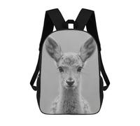 sinyumoney Monochrome Deer Portrait Mochila Escolar Infantil Impresa En 3D, Mochila Informal De Moda Para Niños, Mochila De Viaje De Alta Capacidad Para Libros Para Niños 17inch