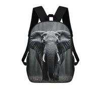 sinyumoney Monochrome Elephant in The Rain Mochila Escolar Ligera Para Aeropuerto Y Universidad Para Estudiantes, Ideal Para El Campus, Viajes Al Aire Libre Y Deportes 17inch