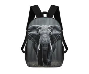 sinyumoney Monochrome Elephant in The Rain Mochila Escolar Ligera Para Aeropuerto Y Universidad Para Estudiantes, Ideal Para El Campus, Viajes Al Aire Libre Y Deportes 17inch