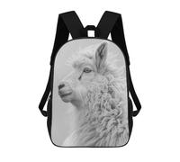 sinyumoney Monochrome Llama Portrait Mochila Escolar Mochilas Escolares Para Niñas Y Niños Mochila Con Bolsillo Mochila Escolar De Moda Para Niños 17inch