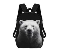 sinyumoney Monochrome Polar Bear Portrait Mochila De Viaje Resistente Al Agua, Mochila Para Computadora Portátil Para Campus, Viajes Al Aire Libre Y Deportes 17inch
