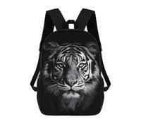 sinyumoney Monochrome Tiger Portrait Mochilas De 17 Pulgadas Para Niños, Mochilas Escolares Impresas En 3D Para Estudiantes De Primaria Y Secundaria, Para Niños Y Niñas.
