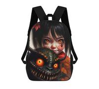sinyumoney Monster And Girl with Red Eyes Mochila Infantil De Moda Divertida Mochila Escolar Para Niños Y Adolescentes Con Impresión 3D Para Niños 17inch