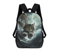 sinyumoney Monster Cat in The Sea Mochila Escolar, Mochila Informal, Mochila De Día, Mochila Escolar, De Trabajo, De Viaje Para Niñas, Adolescentes 17inch