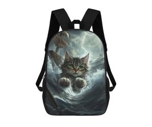 sinyumoney Monster Cat in The Sea Mochila Escolar, Mochila Informal, Mochila De Día, Mochila Escolar, De Trabajo, De Viaje Para Niñas, Adolescentes 17inch