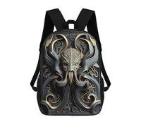 sinyumoney Monster Cthulhu Art Deco Mochila Escolar Infantil De 17 Pulgadas Con Estampado 3D, Mochila Moderna Para Niños, Mochilas De Viaje, Bolsas Para Libros, Mochila Escolar Infantil