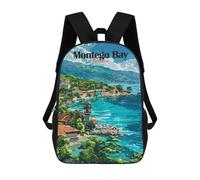 sinyumoney Montego Bay Jamaica Travel Mochila Escolar Infantil Impresa En 3D Para Niños, Mochilas De Viaje De Alta Capacidad, Bolsas Para Libros, Mochila Escolar Infantil 17inch