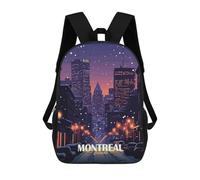 sinyumoney Montreal Canada Winter Cityscape Mochila Escolar Infantil Impresa En 3D, Mochila Informal De Moda Para Niños, Mochila De Viaje De Alta Capacidad Para Libros Para Niños 17inch