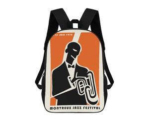 sinyumoney Montreux Jazz Festival Mochila Escolar Infantil De 17 Pulgadas, Mochila Escolar Impresa En 3D Para Niños De Primaria Y Secundaria