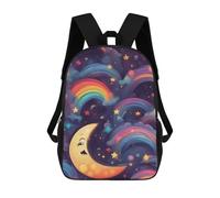 sinyumoney Moon And Rainbow Mochila Escolar Secundaria Informal Para Viajes, Bolsos Escolares Para Adolescentes, Chicas, Chicos, Mujeres Y Hombres 17inch