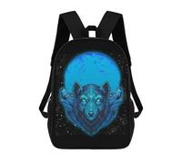 sinyumoney Moon Howling Wolves Winter Mochila Escolar Impresa En 3D Para Niños Mochilas De Viaje De Alta Capacidad Bolsas Para Libros Mochila Escolar Para Niños Mochila 17inch