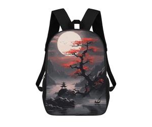 sinyumoney Moon Japanese Landscape Mochilas Mochilas Infantiles Mochila Escolar Mochila Escolar Infantil Impresa En 3D Mochilas De Viaje De Moda Para Niños De Primaria Y Secundaria 17inch