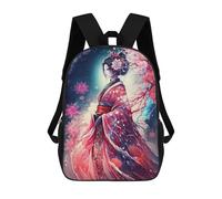 sinyumoney Moonlight Geisha Mochila Escolar Para Niños, Mochila Escolar Impresa En 3D Para Estudiantes De Primaria Y Secundaria 17inch