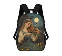 sinyumoney Moonlight Violinist Mochila Escolar Infantil Impresa En 3D Para Niños, Mochilas De Viaje, Bolsas Para Libros, Mochila Escolar Infantil 17inch