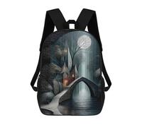 sinyumoney Moonlit Bridge to The Hidden Keep Mochila Escolar Infantil Impresa En 3D Para Niños, Mochila De Viaje De Alta Capacidad, Bolsas Para Libros, Mochila Escolar Infantil 17inch