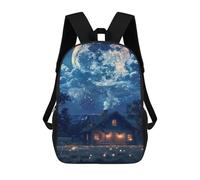 sinyumoney Moonlit Cabin Scene-1 Mochila Escolar Ligera Mochila Escolar De Día Mochila Para Libros Para La Universidad Para Acampar Aventuras Al Aire Libre Y Viajes Diarios 17inch