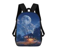 sinyumoney Moonlit Cabin Scene Mochila Escolar, Mochila De Viaje Para La Universidad, Mochilas Para Niñas Y Adolescentes 17inch