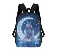 sinyumoney Moonlit Fantasy Mochila Escolar Infantil De 17 Pulgadas Con Estampado 3D De Películas De Anime Para Niños, Mochila De Viaje, Mochila Escolar Infantil