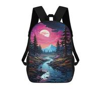 sinyumoney Moonlit Forest Stream Mochila Escolar Ligera E Informal Para Adolescentes, Niños, Mujeres Y Hombres 17inch
