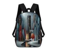 sinyumoney Moonlit Fortress by The Serene Stream Mochila, Mochila Infantil, Mochila Escolar Para Estudiantes, Mochila Para Libros, Mochila Escolar Impresa En 3D Para Niños Y Niñas 17inch