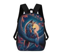 sinyumoney Moonlit Fox Family Embrace Mochila Escolar Impresa En 3D Para Niños Y Niñas, Mochila Para Portátil Para Niños/estudiantes/adultos 17inch