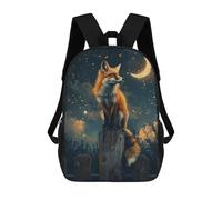 sinyumoney Moonlit Fox Fence Post Mochila Escolar Resistente Al Agua Para Ordenador Portátil Para La Escuela/trabajo/viajes 17inch