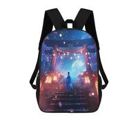 sinyumoney Moonlit Geisha Torii Gate Mochila Escolar Para Niños Con Impresión 3D, Mochila Moderna Para Niños Y Niñas, Mochila Informal Para Estudiantes. 17inch