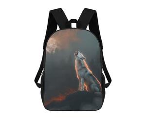 sinyumoney Moonlit Howling Wolf Mochila Escolar Impresa En 3D Mochilas Informales Para Niños Mochila Escolar Impresa En 3D Para Niños De Primaria Y Secundaria 17inch