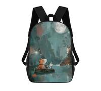 sinyumoney Moonlit Journey - Magical Animal Boat Ride Mochila Escolar Para Secundaria Y Preparatoria. Mochila Informal Para Niñas, Niños Y Adolescentes. 17inch
