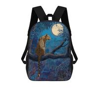 sinyumoney Moonlit Jungle Leopard Mochilas Infantiles Impresas En 3D De 17 Pulgadas. Mochila Escolar Informal Impresa En 3D Para Niños De Primaria Y Secundaria.