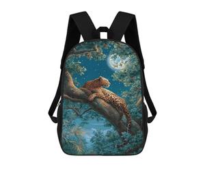 sinyumoney Moonlit Jungle Leopard Rest Mochila Escolar Para La Escuela Secundaria, Preparatoria, Universidad Y Viajes Para Niños/niñas/adolescentes 17inch
