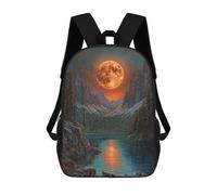 sinyumoney Moonlit Mountain Lake Mochilas Infantiles Mochila Escolar Impresa En 3D Para Niños Mochilas De Viaje Bolsas Para Libros Para Niños 17inch Mochila Escolar