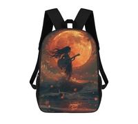 sinyumoney Moonlit Ocean Guitarist Mochila Escolar Informal Para El Día A Día, Para La Escuela, El Trabajo Y Los Viajes Para Hombres, Mujeres Y Adolescentes. 17inch