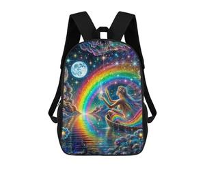 sinyumoney Moonlit Rainbow Dreams Mochila Escolar Grande Para Niños, Niñas, Adolescentes, Hombres Y Mujeres 17inch